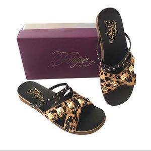 Fergie Footwear Women’s Dexter Leopard Slip On Sandal Size 8 M